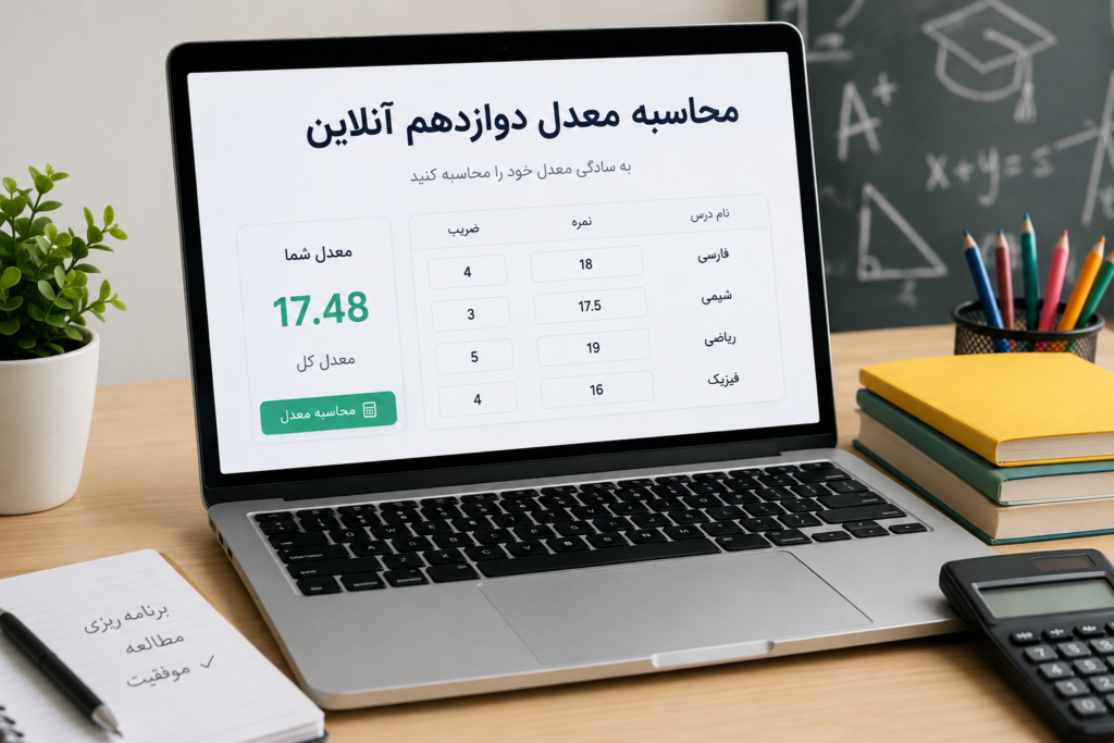 محاسبه معدل نهایی دوازدهم
